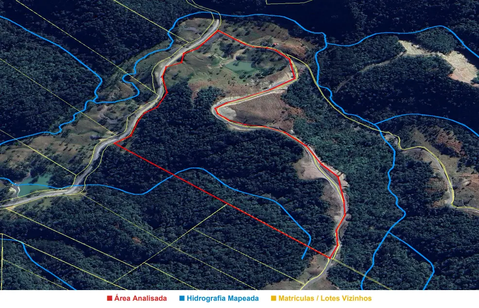 Imagem aérea do terreno analisado